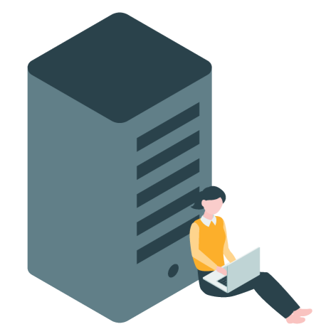 サーバー構築をする人のイラスト